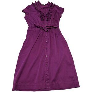 The Limited Brand Shirt Dress Purple Buttoned Cotton Blend Women's Size Medium